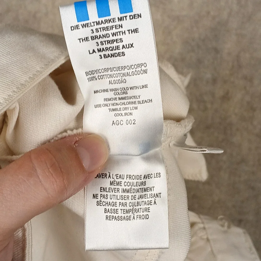 Adidas AGC002 All White Canvas Shorts 3 Stripe w/ Zipper 2005 12